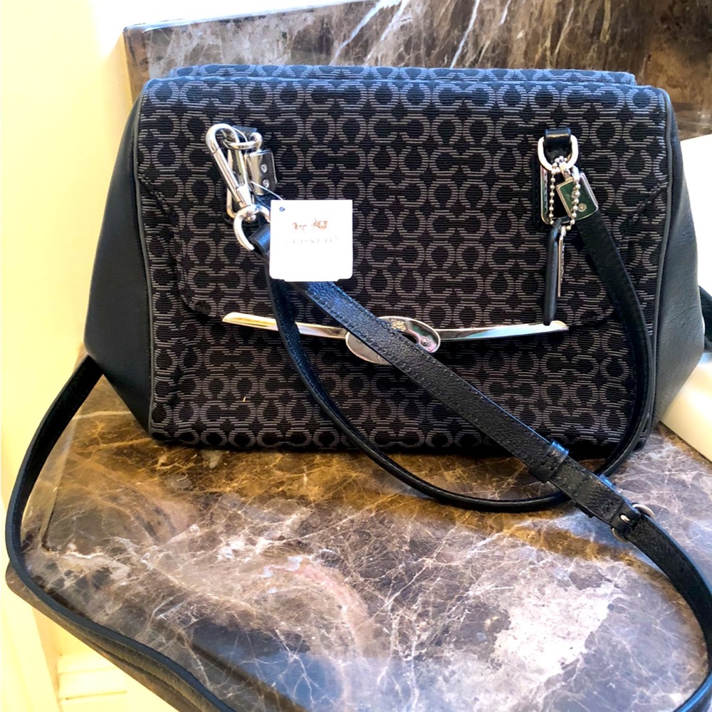 NWT Coach Purse!!  The Madison satchel crossbody shoulder canvas bag in black.